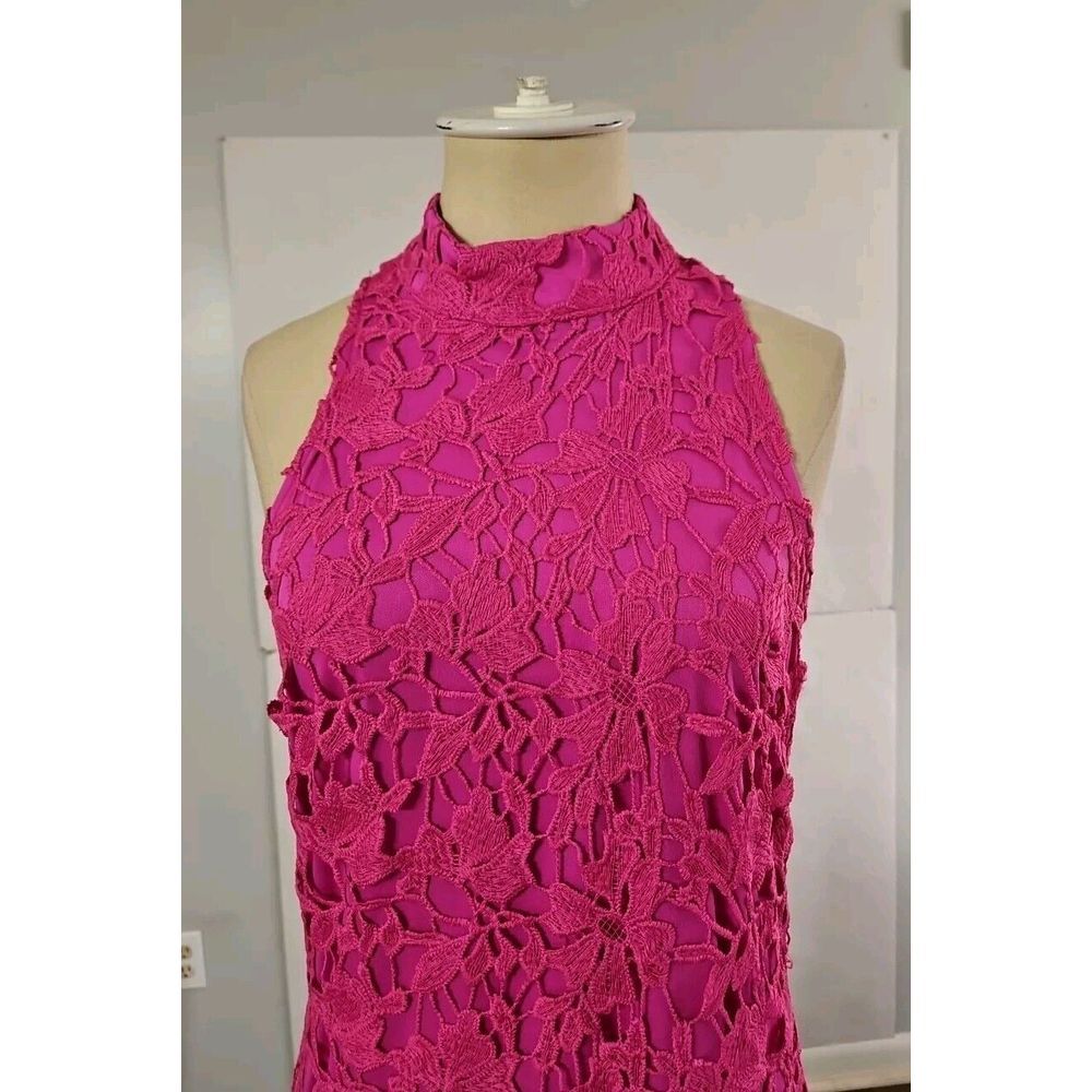 Julia Jordan Mock Neck Floral Sleeveless Knit Lace Dress| Women Size 6 NWT - Picture 5 of 12